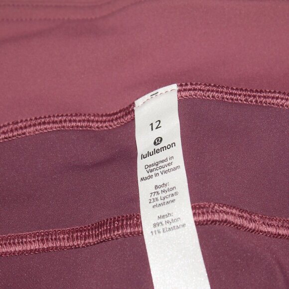 Plum Lululemon Wunder Under Crop Size 12 23" New - Picture 3 of 5